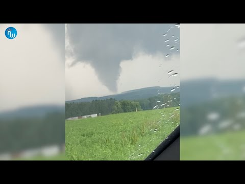 Tornado near Houffalize, filmed from Tavigny — 27 June 2021