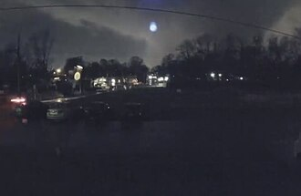 Nashville tornado, 3 March 2020 — security-camera still
