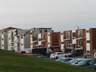 Damage in Hull, Gatineau, after the 21 September 2018 tornado; photographed 24 September